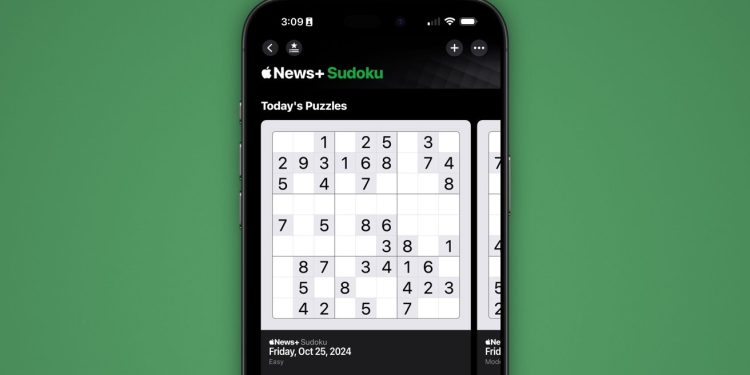 Apple Haberler+, iOS 18.2’de bulmaca koleksiyonuna Sudoku’yu ekliyor.