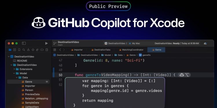 GitHub Copilot, Xcode için artık halka açık ön izlemede