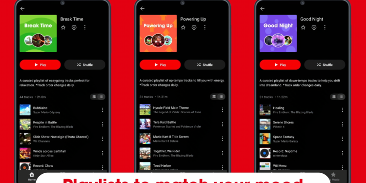 Nintendo Music, ücretli Switch Online üyeleri için Android/iOS akış uygulamasını başlatıyor.