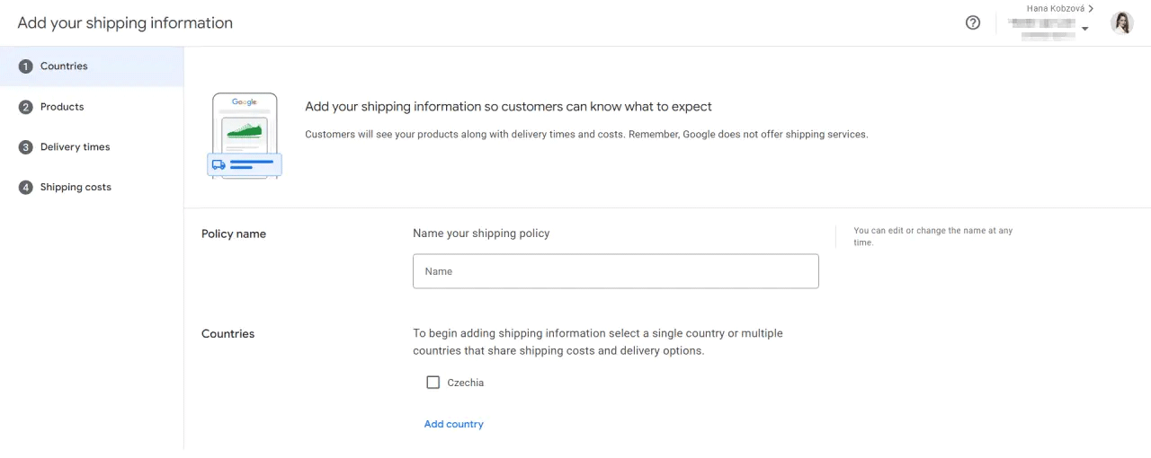 Google Merchant Center Shipping Policy