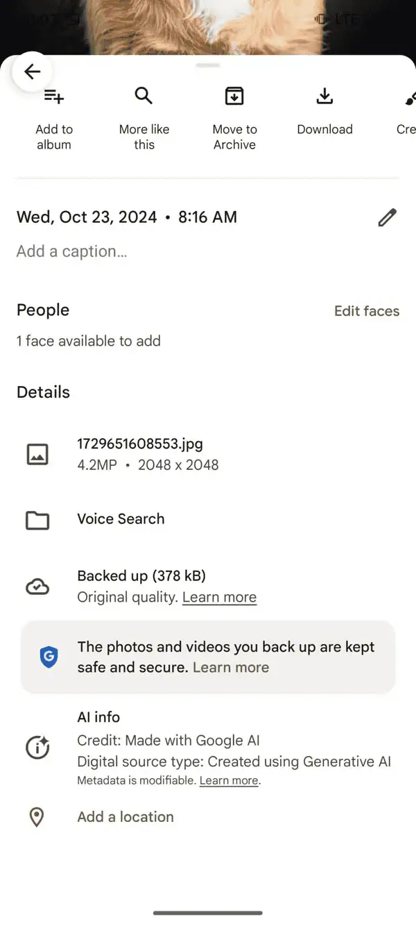 Google photos ai watermark