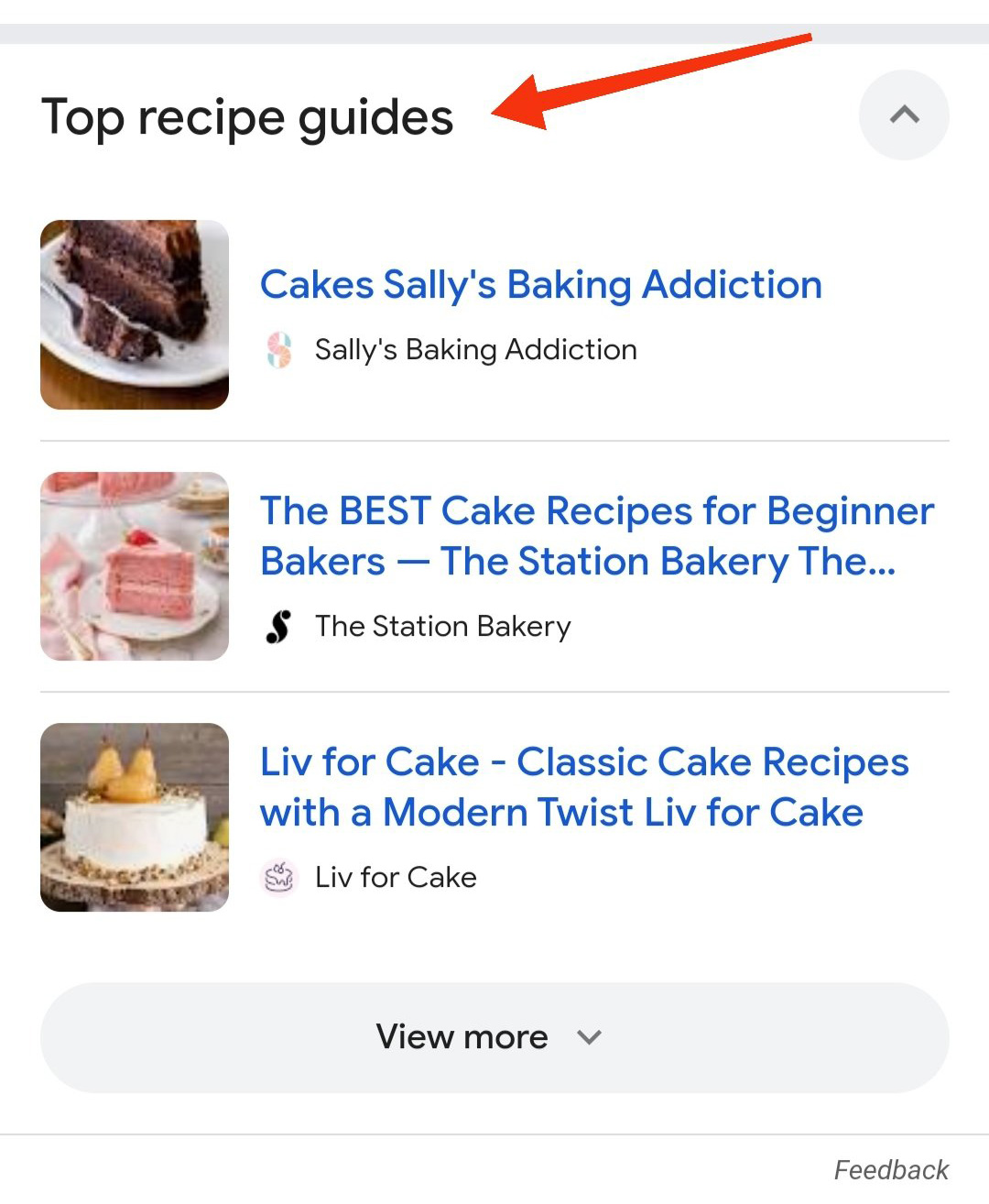 Google Top Recipe Guide Expanded