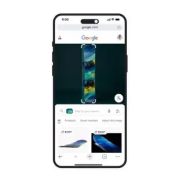 Add text to Google Lens image search Chrome iOS