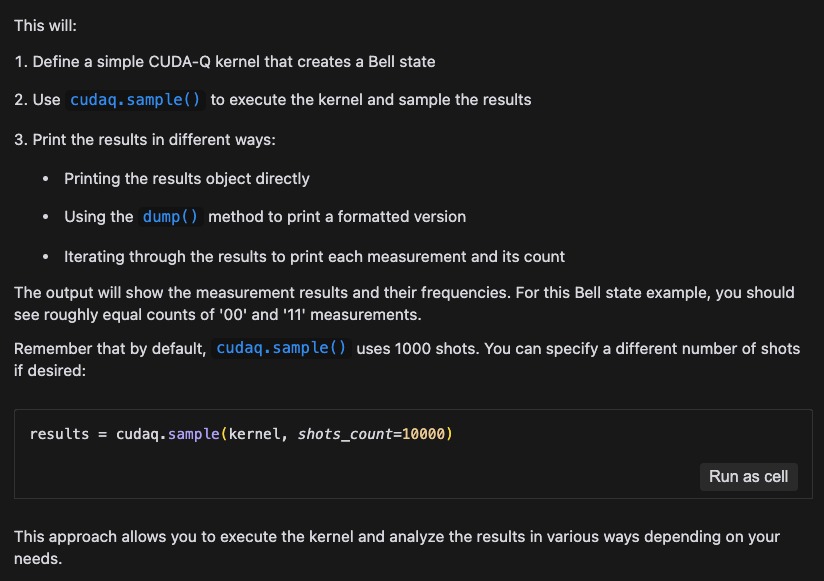 Screenshot of Cursor’s chat giving an explanation of the generated code