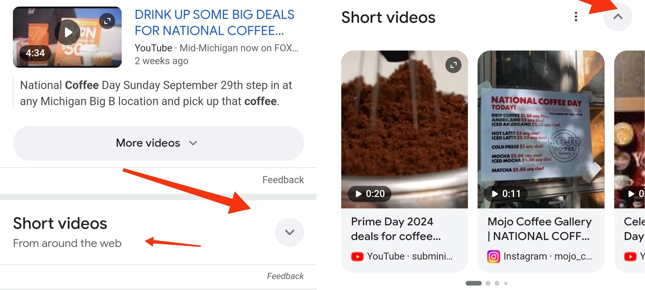 Google Expand Short Videos