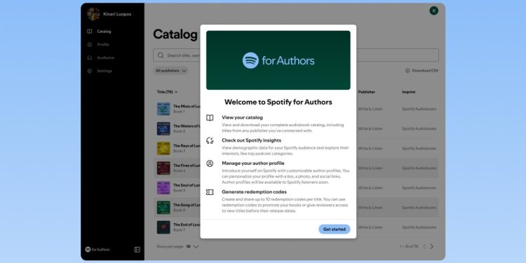 Spotify, sesli kitap yazarları için pazarlama araçları ve içgörüler sunuyor.