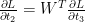 frac{partial L}{partial t_2} = W^T frac{partial L}{partial t_3}