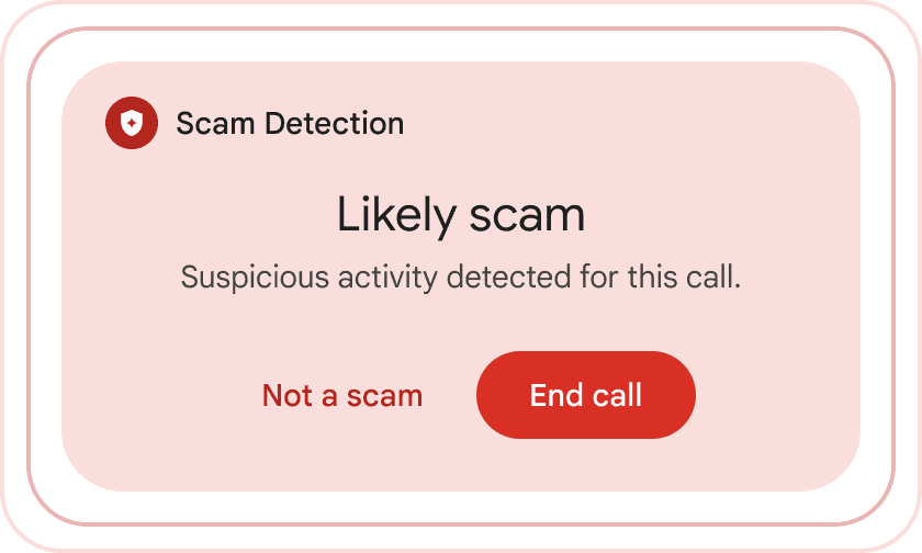 Live Scam Detection visual warning