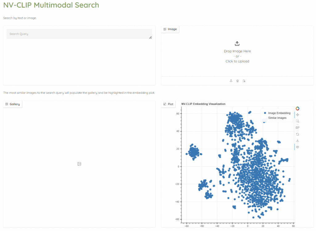 GIF shows a search for school bus images using natural language prompts with NV-CLIP. 