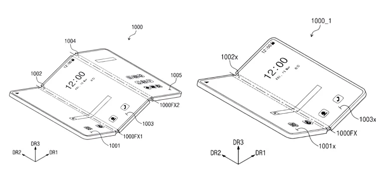 Samsung’un olası üç katlı telefonunun daha fazla detayını gösteren patent