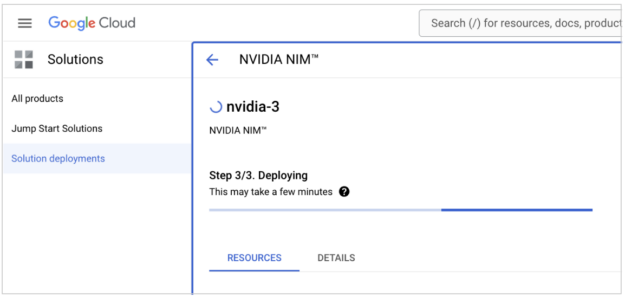 Screenshot of view status of your NIM deployment.