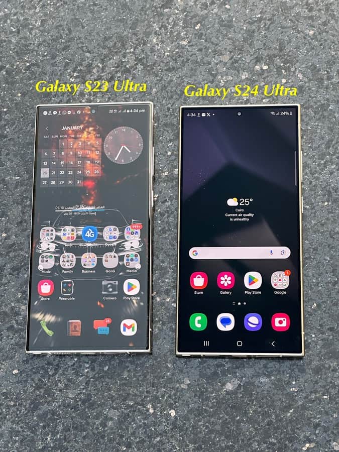 Galaxy S23 Ultra vs Galaxy S24 Ultra screen reflection 1