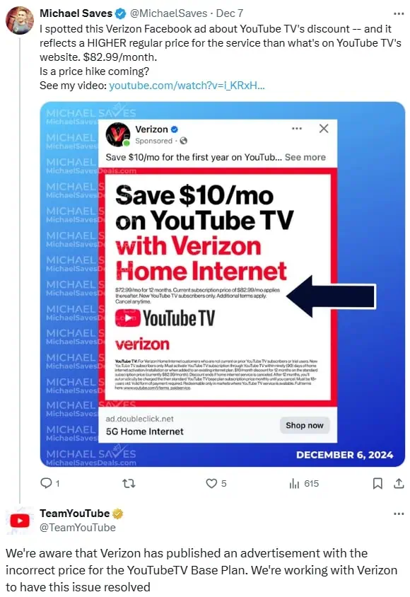 youtube tv no price hike