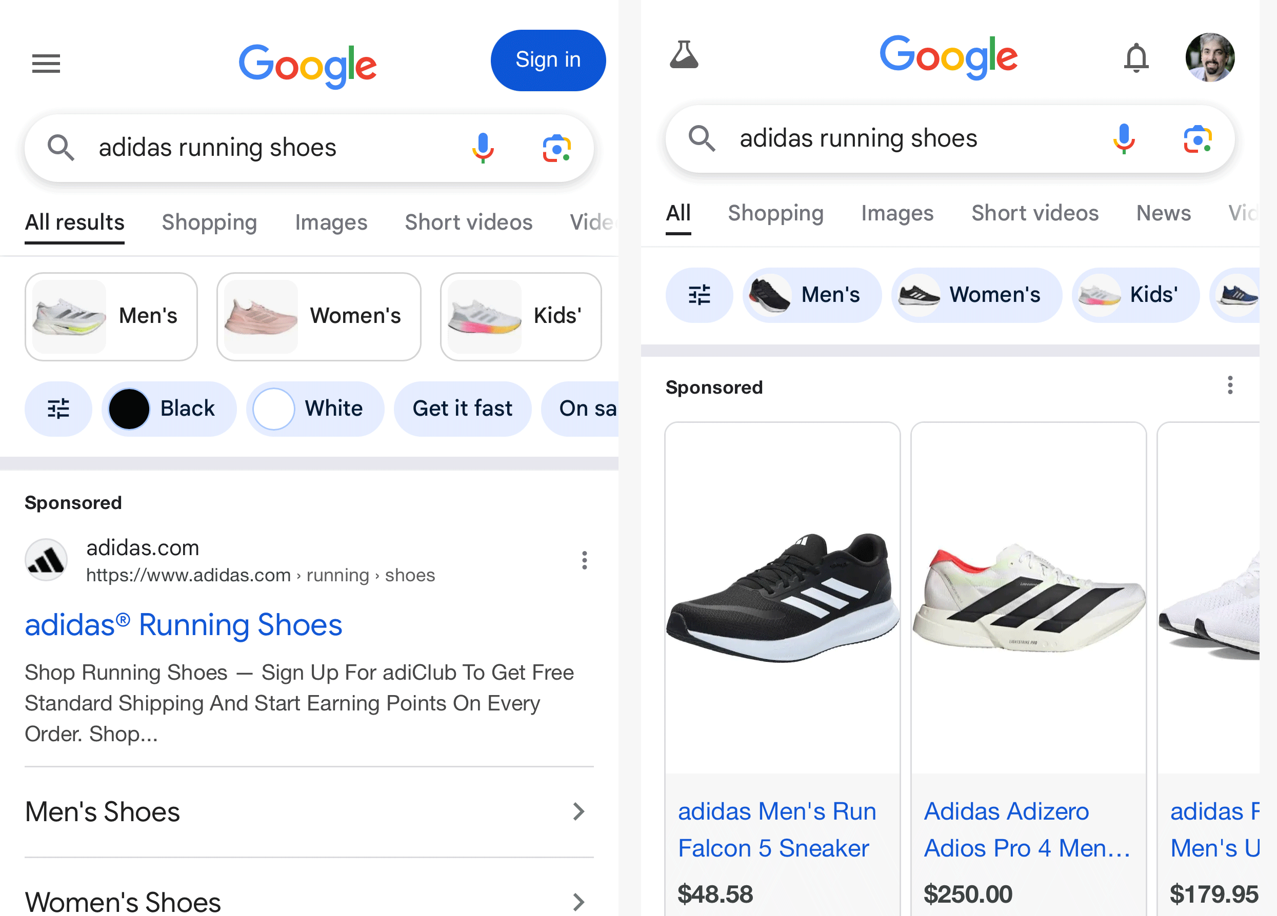 Google Search Shop Filter Top Tweak