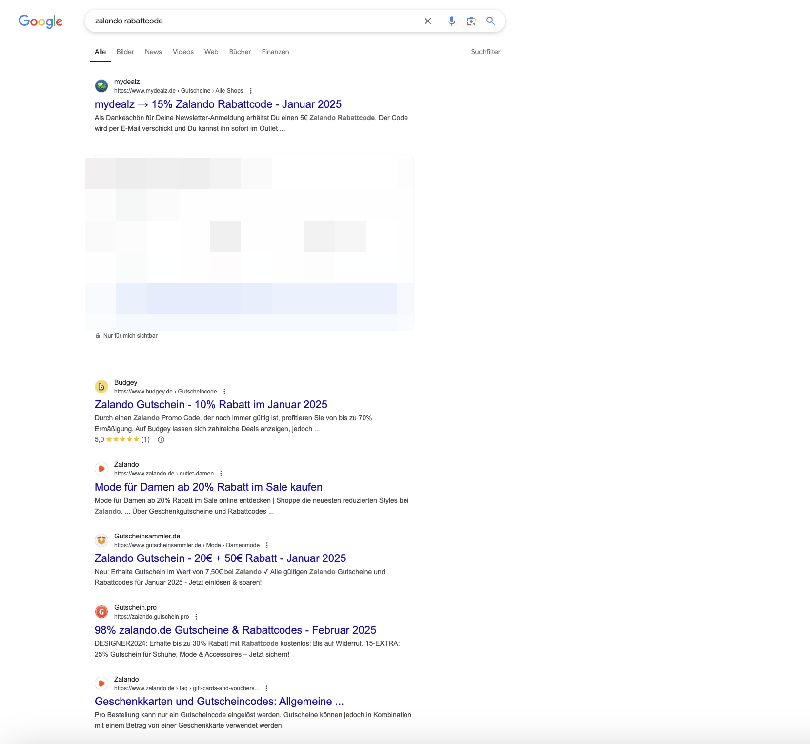 Google Serp Zalando Rabattcode