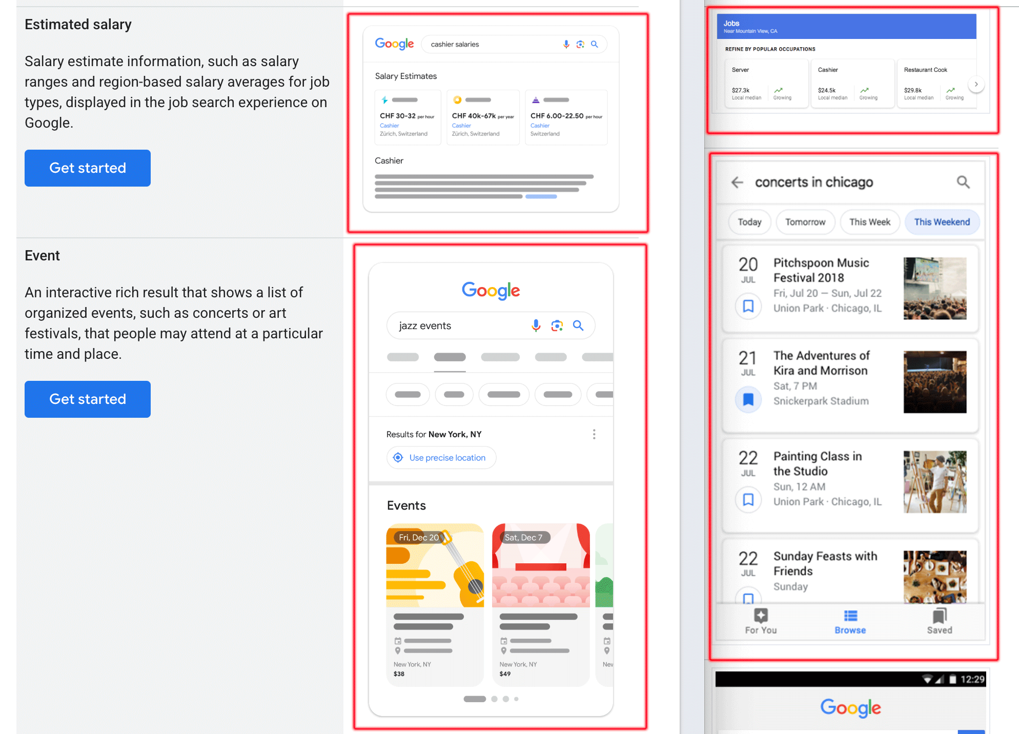 Google Structured Data Visual Gallery Update Salary Events