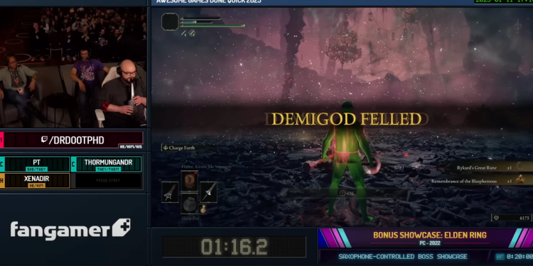 “Elden Ring Patronlarını Saksafonla Hızlandıran AGDQ 2023 Performansı”
