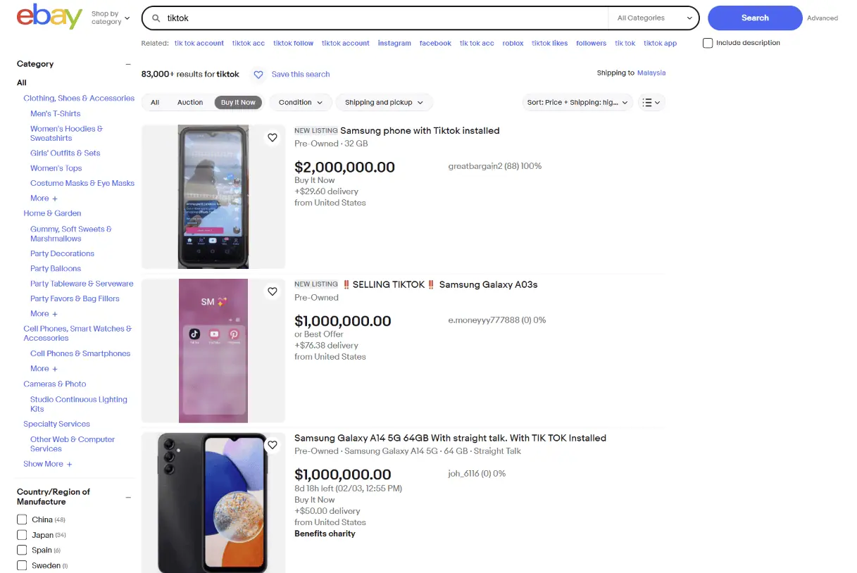 tiktok ebay AH