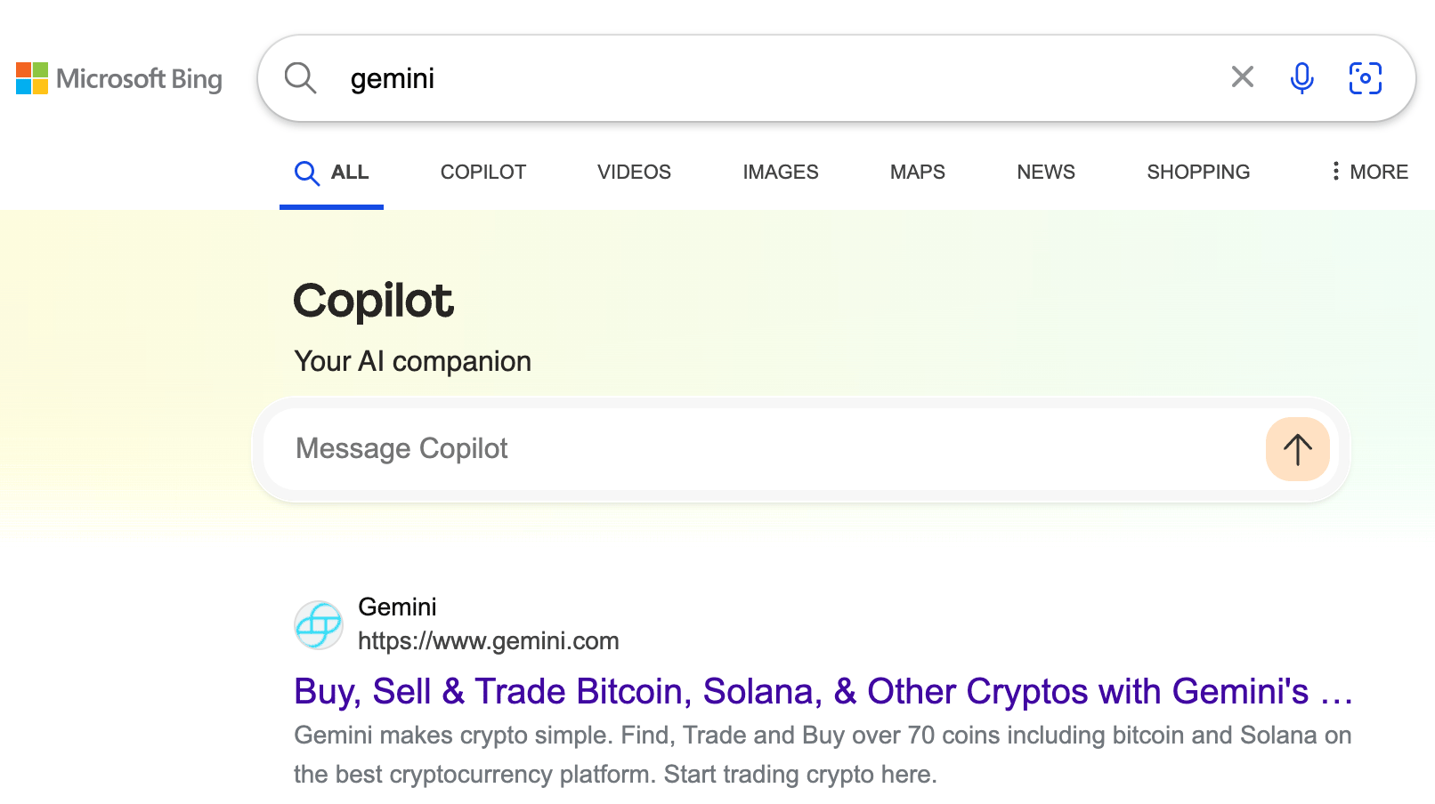 Bing Gemini Search