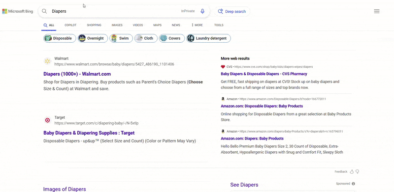 Bing Tests Outlining Search Results