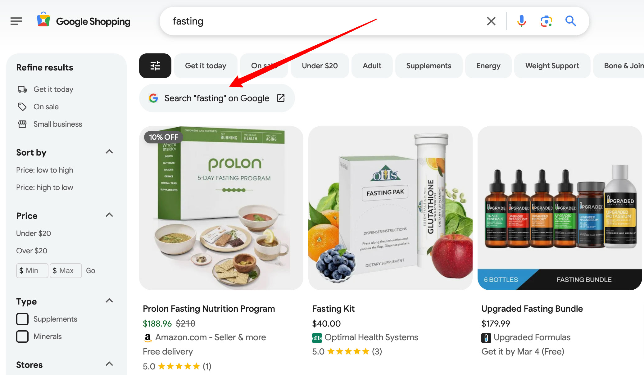 Fasting Google Shopping Button