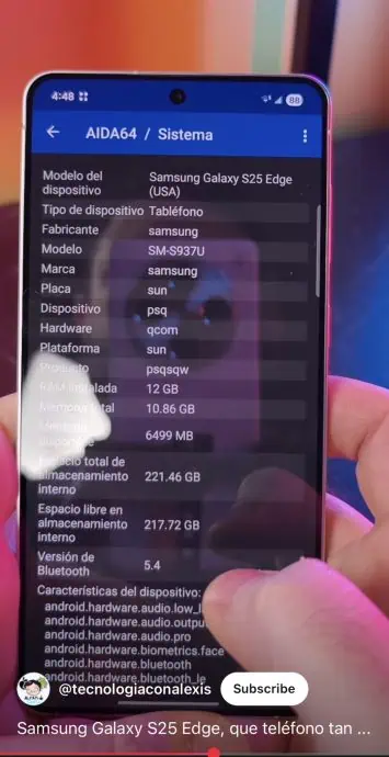 Galaxy S25 Edge leak video screenshot 4