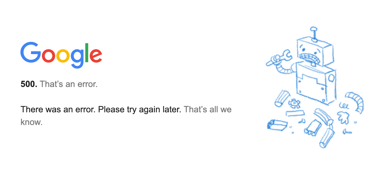 Google 500 Error