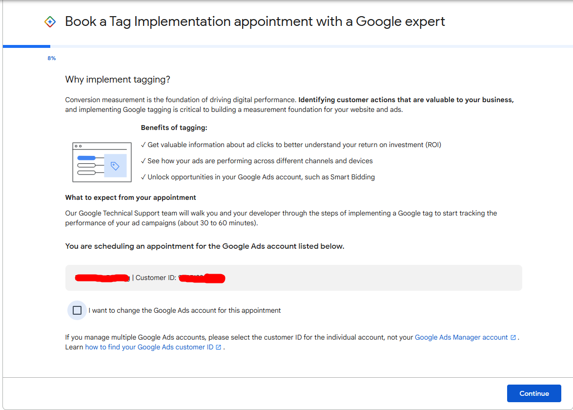 Google Ads Book Tagging Appointment Form