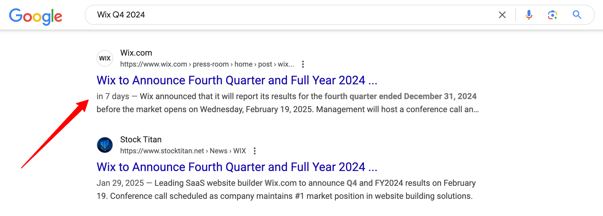 Google Search Snippet Future Date