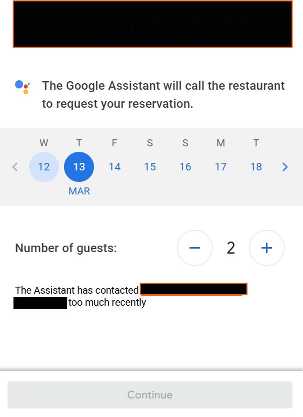 Google Assistant Call Restaurant