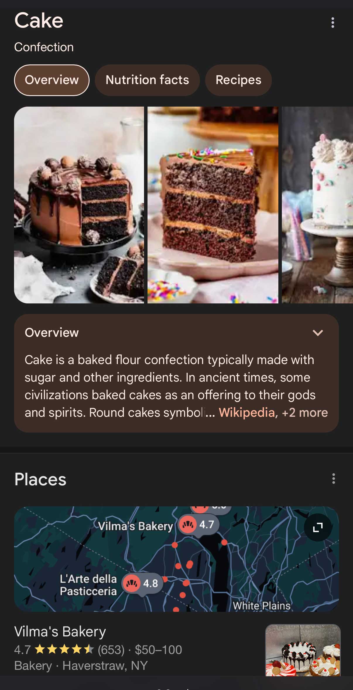 Google Cake Result