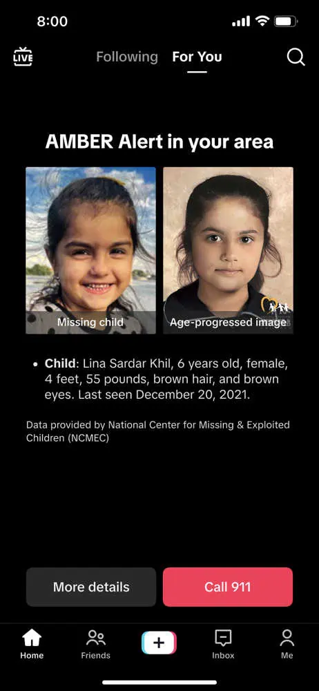 tiktok amber alert