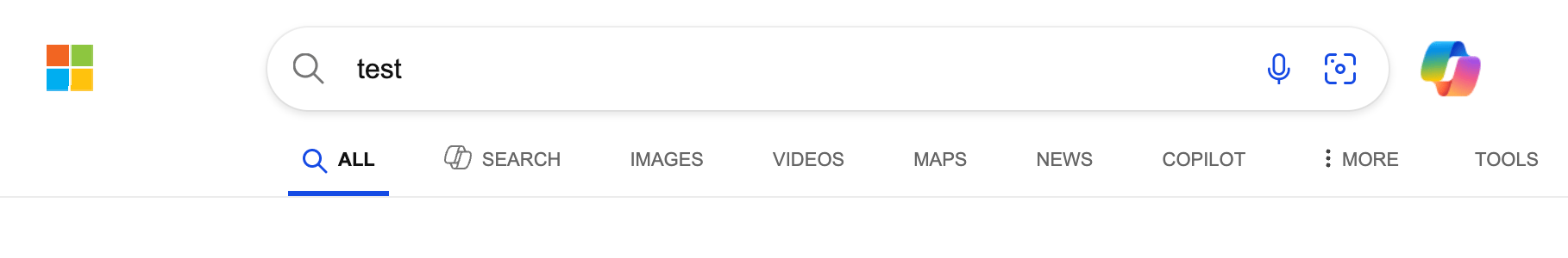 Bing Search Bar Normal Underline
