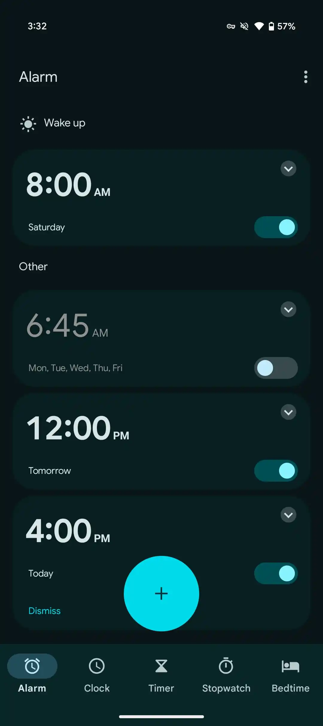 google-clock-material-you-current-ui-alarm-1 Google Clock Material You current UI alarm 1