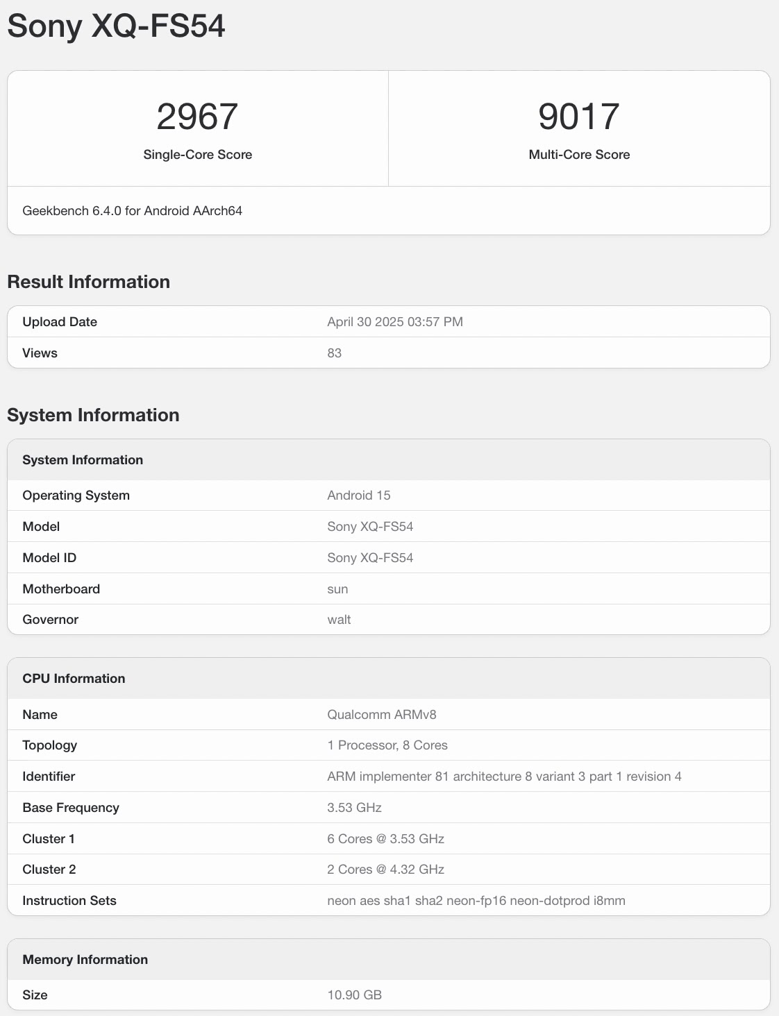 sony-xperia-1-vii-geekbench-listing Sony Xperia 1 VII Geekbench listing