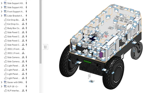nova-carter-cad-asset-onshape-625x391-png Screenshot of a wheeled object CAD asset with components.