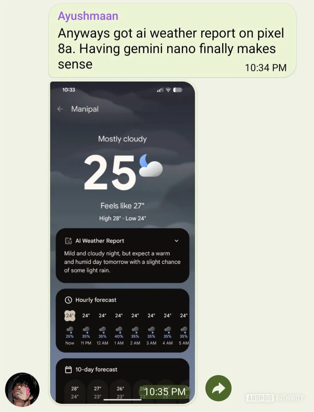 pixel 8a weather ai forecast