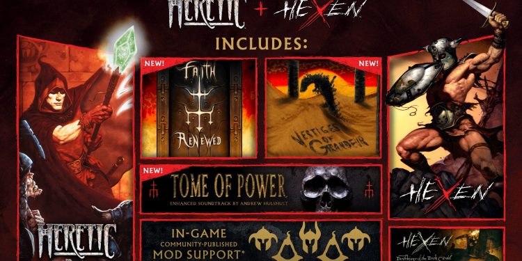 “Heretic + Hexen, kült klasik fantastik FPS’yi canlandırıyor, bugün piyasaya çıkıyor.”