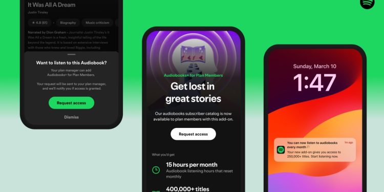 Spotify, ABD’de aile planı üyelerine sesli kitap erişimini genişletti.