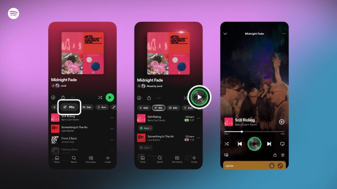 Spotify enable mix feature