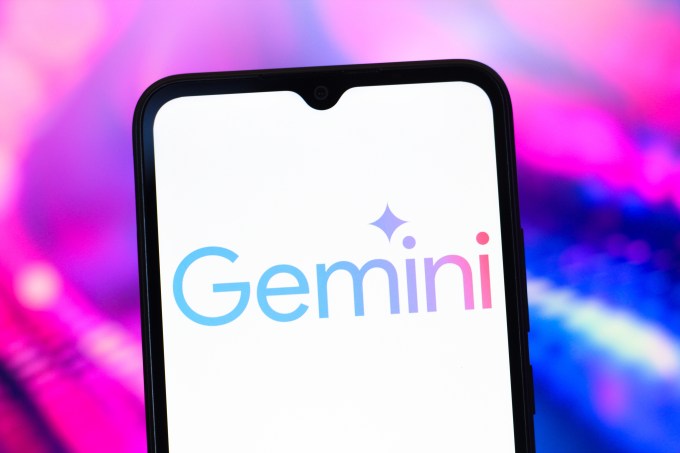 gettyimages-2197065135-2 The Google Gemini AI logo is seen displayed on a smartphone screen.