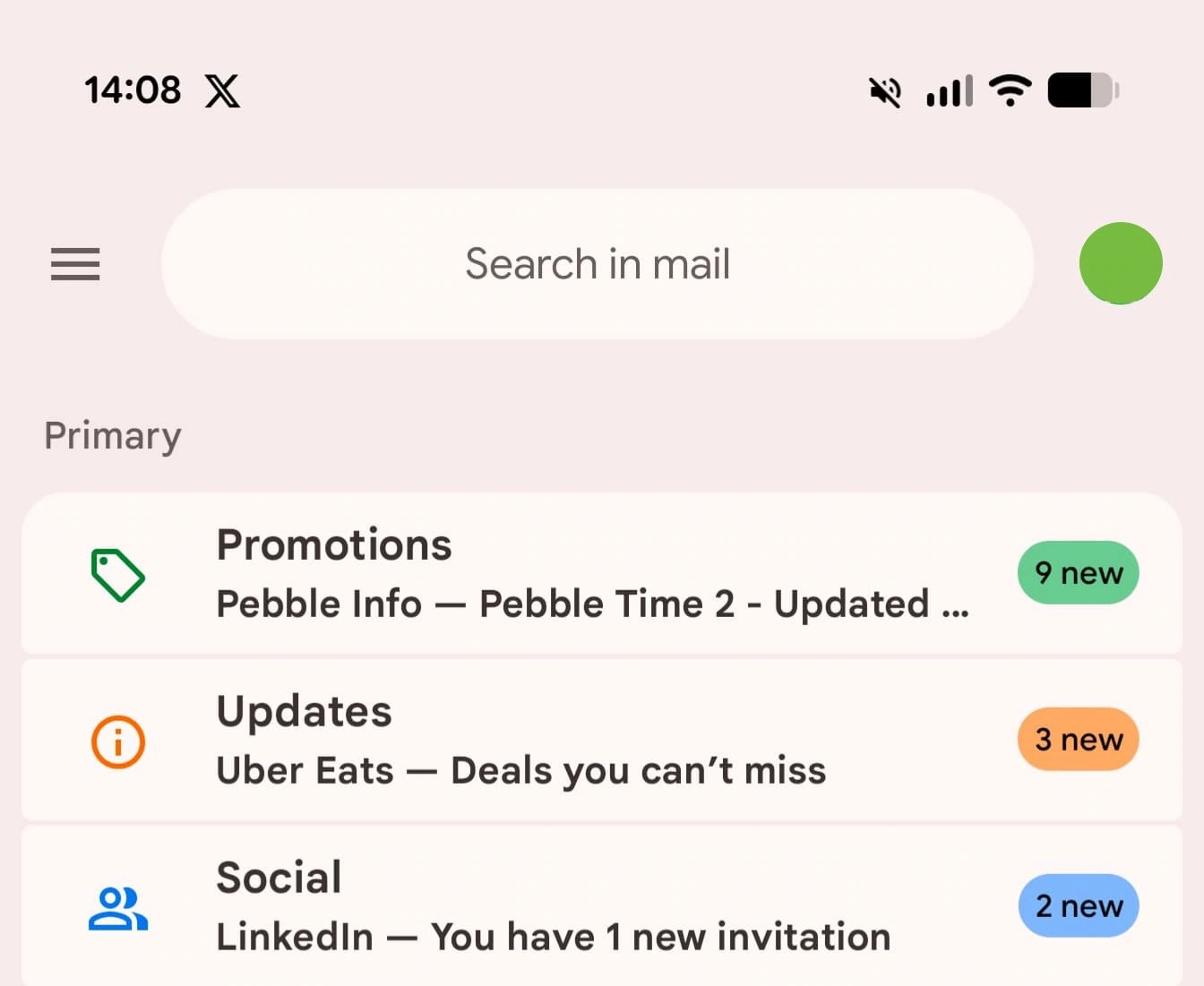 Gmail Material 3 Expressive search
