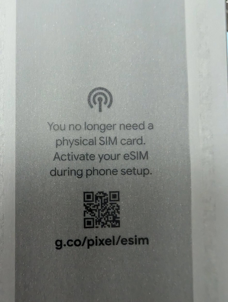 Pixel 10 Dual eSIM Sticker