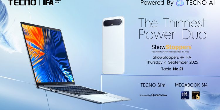 TECNO, IFA 2025’te Dünyanın En İnce Telefon ve Laptop İkilisini Tanıttı