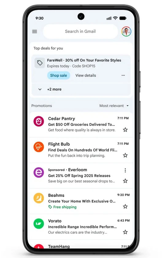 Gmail Promotions emails update