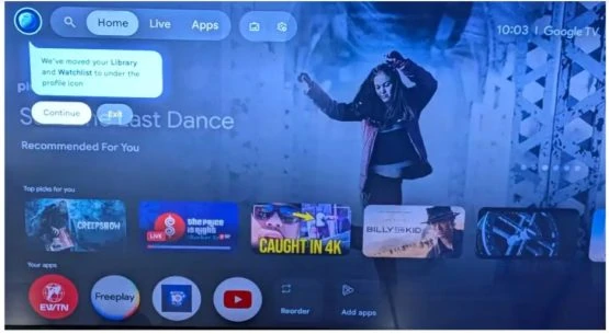 Google TV homescreen redesign 3