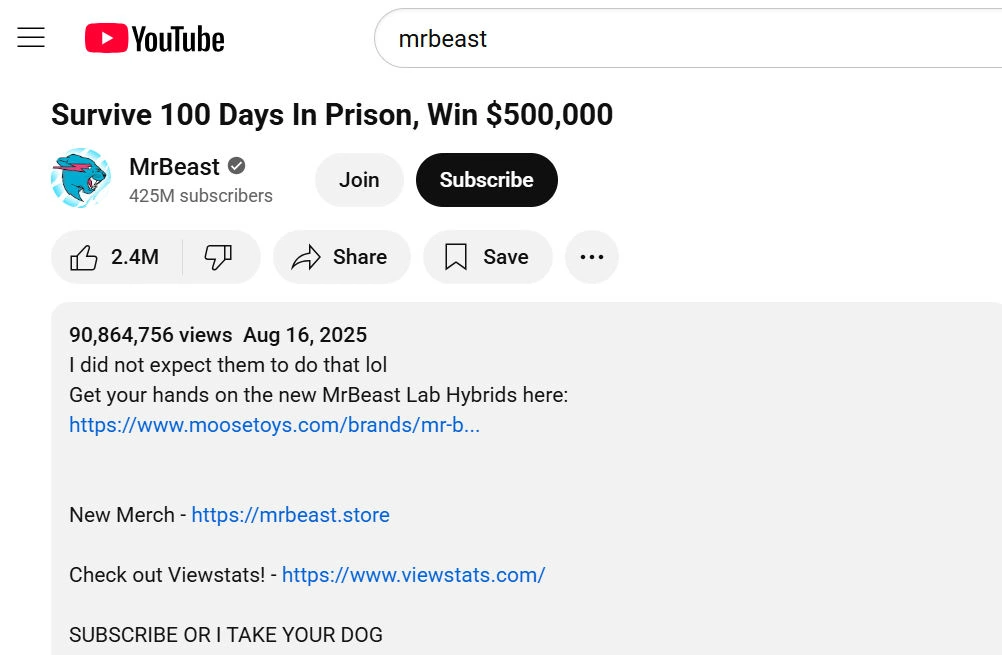 mrbeast youtube advertising