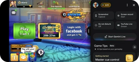 Play Games Sidekick + Gemini Live