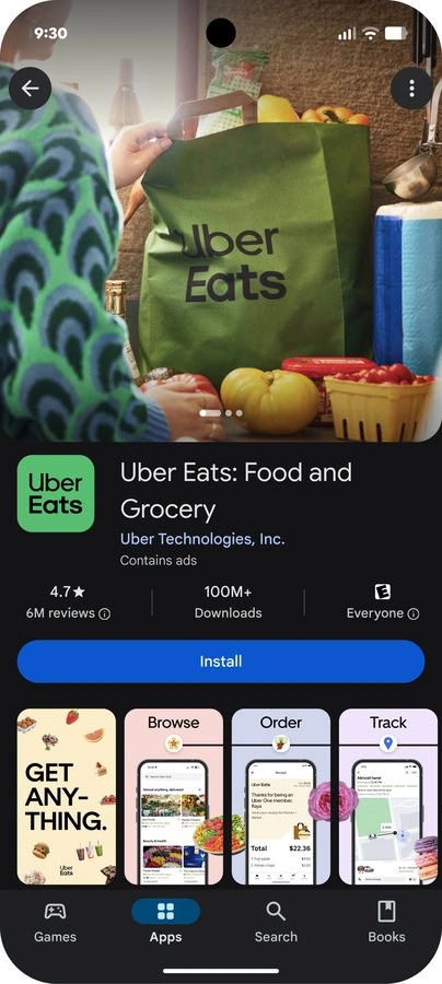 Visual Headline Uber Eats