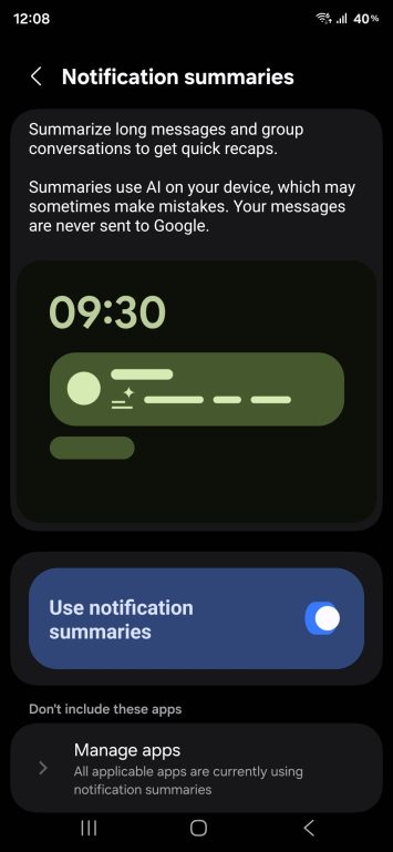 One UI 8 5 AI notification summary first look 2